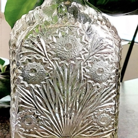 Antique Mid Century Embossed Flower
Liquor Bottle Glass Decanter - Picture 3 of 8